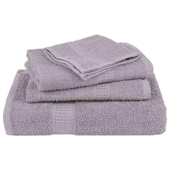 VidaXL Serviettes de bain 4 pcs gris 100x150 cm 360 g/m² 100% coton, serviette, ensemble de serviettes de bain, serviette 136837