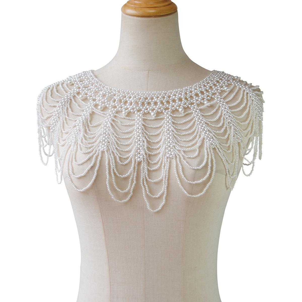 

Ювелирные изделия из Европы и Америки Жемчужные ожерелья с высококачественными аксессуарами Женские цепочки для шалей Волнистые цепочки для тела ручной работы белый