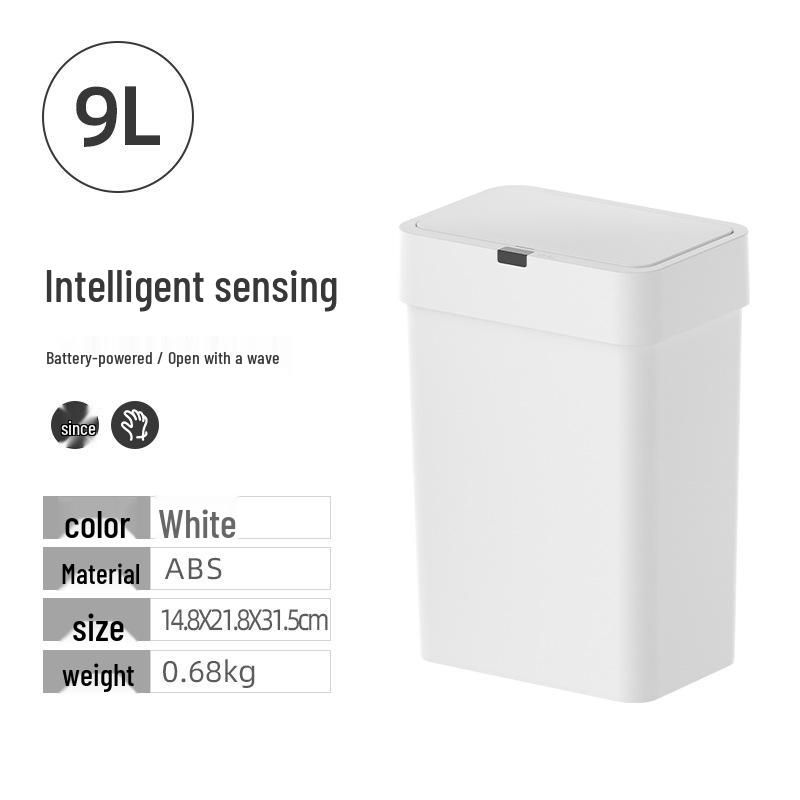 

Large Capacity Automatic Smart Sensor Trash Can with Lid for Kitchen, Bedroom, Bathroom, Narrow Spaces