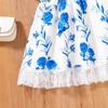 Girls' Fashionable Dress 2025 Summer Children's Sweet Floral Princess Dress