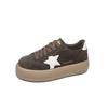 Leather Retro Old Star Board Shoes Women's 2025 Autumn New Muffin German Training Shoes Round Head Platform White Shoes