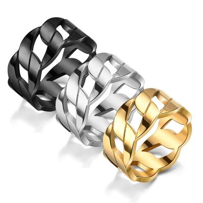 1pc Men's Woman Stainless Steel Cuban Link Chain Ring Fashionable Rings
