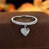 Luxury Female Crystal Heart Pendant Rings Trendy Gold  Color Engagement Ring Charm White Zircon Wedding Jewelry For Women