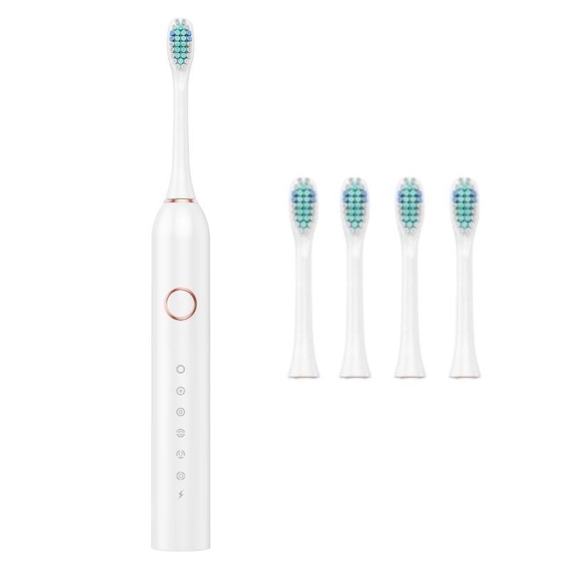Electric Toothbrush Rechargeable With Multiple Modes Soft Bristle For Home Use белый