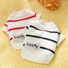 Knitted Striped Dog Sweater Small To Medium Breeds Winter Warm Pet Clothing Black Red Stripe