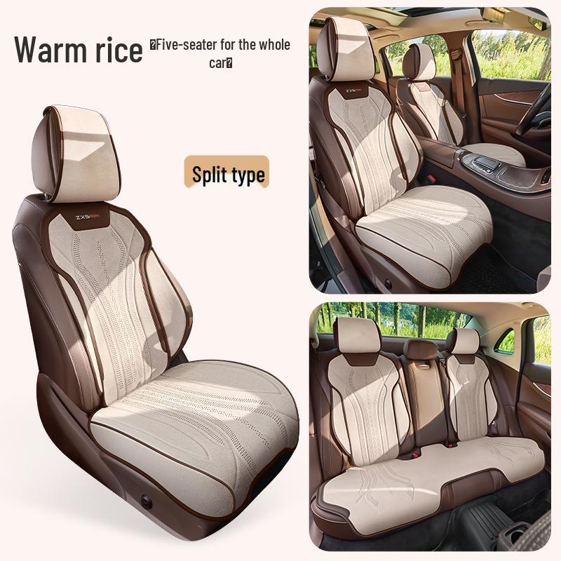 All-Season Ultra-Thin Car Seat Cushion - Breathable Suede Fleece Cover Single Seat