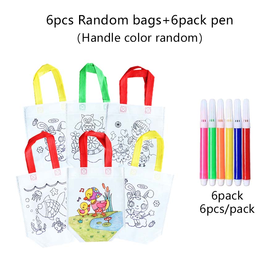 Graffiti Bags Set Children Painting Toys Cartoon Pattern Handmade Diy Art Coloring Game Puzzle Toy Drawing Diamond Stickers Tmz