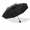 1pc Mechanical Warrior Auto-Open Close Outdoor Umbrella - Portable 3-Fold Design with 8-Rib Iron Frame, Perfect for Fans, Travelers, Daily Use, a