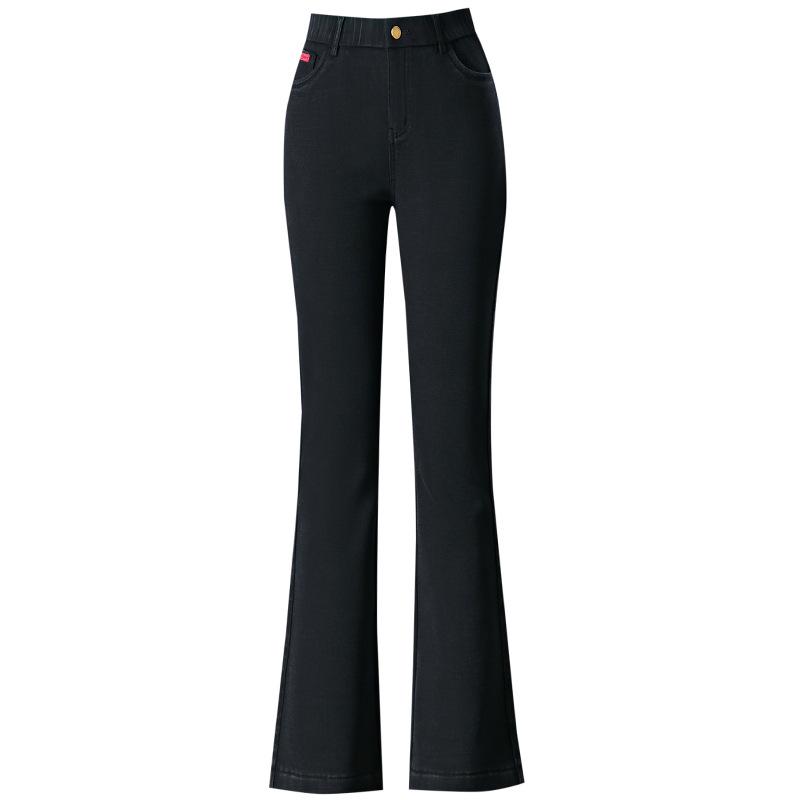 Women's 2024 Fleece-Lined Snowflake Flare Jeans - Plus Size, Elastic Waist, Winter Style