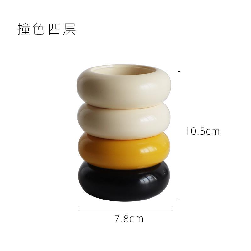 Nordic Ins-Style Melamine Round Desktop Storage Box Desktop Pen Holder Thickened Office Stationery Pen Holder