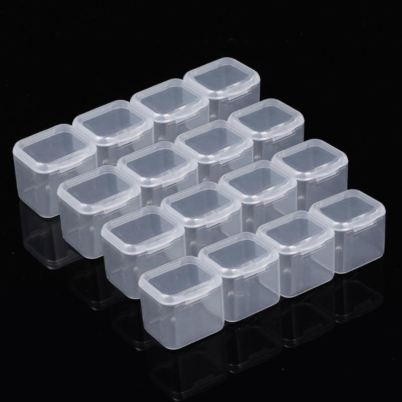 5/10 Stück Mini-Quadrat-Aufbewahrungsbox Transparente Ohrringe Ringe Schmuckperlen Verpackung Aufbewahrungskoffer Kleine Schmuck-Organizer-Box