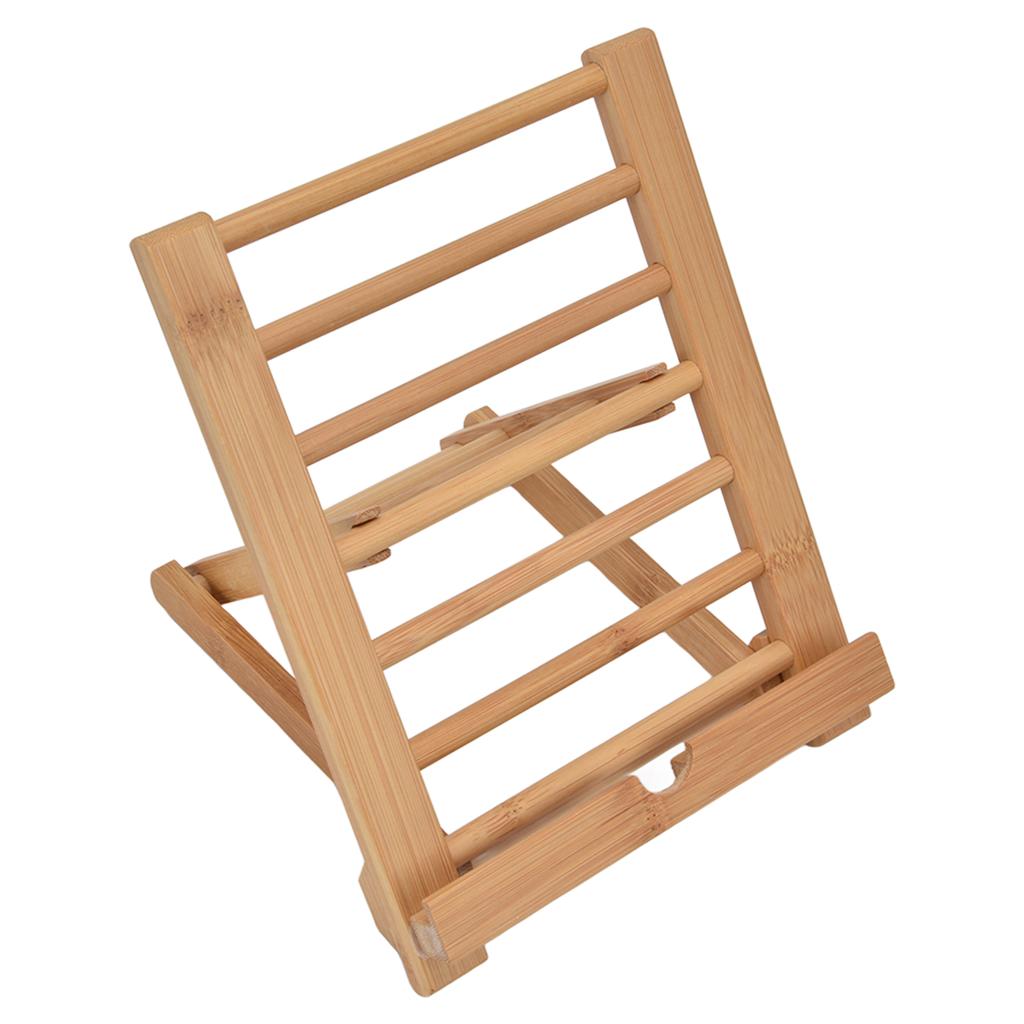 Tablet Stand Bamboo Folding Multi Angle Universal Desktop Tablet Holder for 4 to 13in Phone Book Music Score