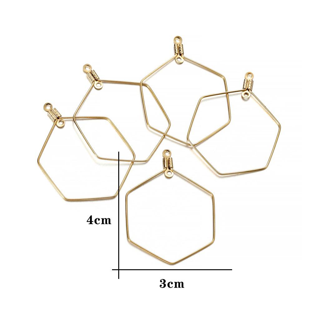 10-20Pcs/Pack Geometric Figure Blank Stainless Steel Charm Pendant Tray Bezel Epoxy Resin Molds For DIY Jewelry Making Supplies