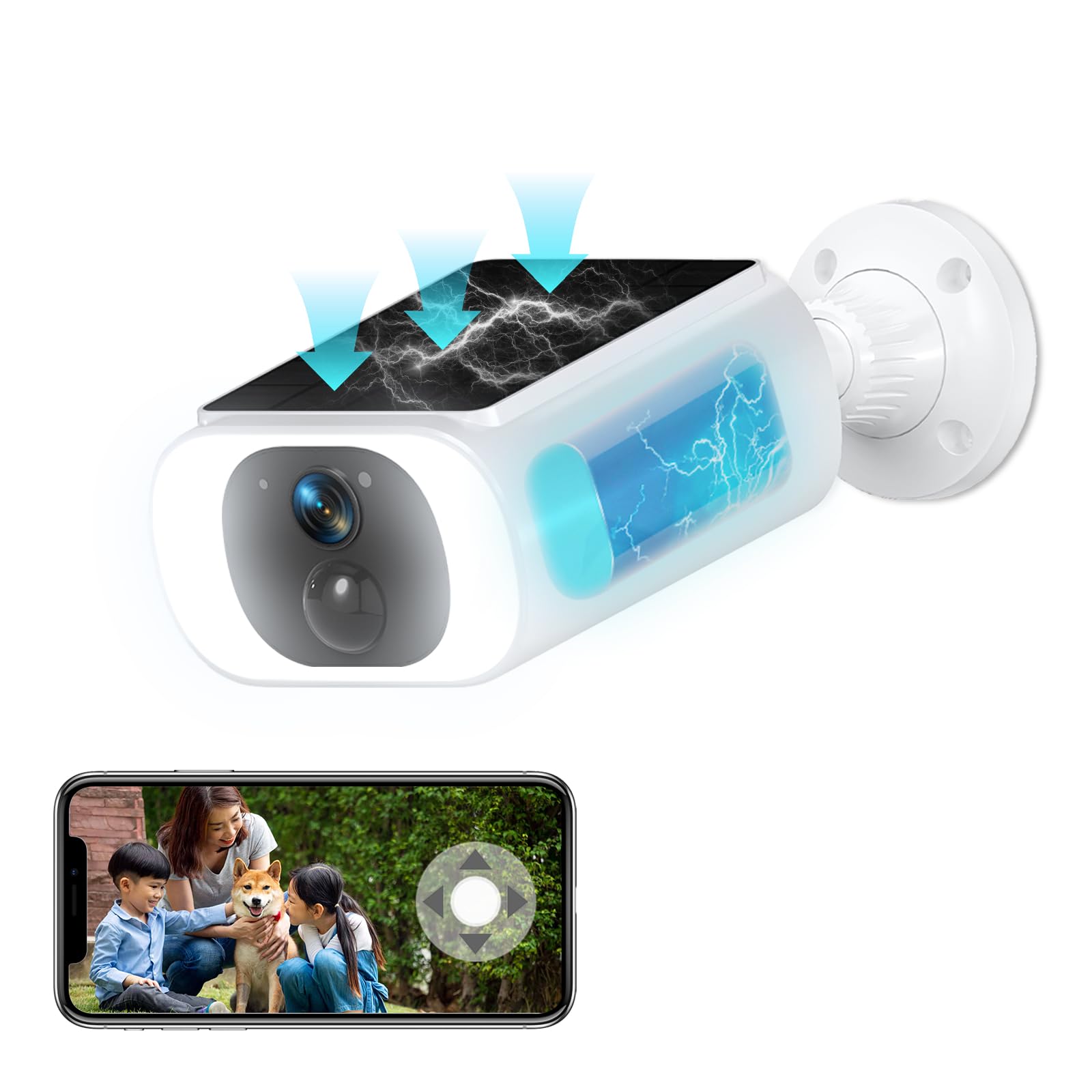 

Штучний інтелект легко виявити людське тіло Безпека ANRAN на відкритому повітрі 3 мільйони пікселів спостереження на відкритому повітрі без конструкції сонячна панель вбудована камера безпеки