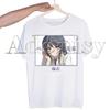 Bunny Girl Senpai Sakurajima Mai Printed T Shirt  Unisex Retro Washed Tops Tees Harajuku Tshirt Streetwear Hip Hop Male T-shirts Shirt