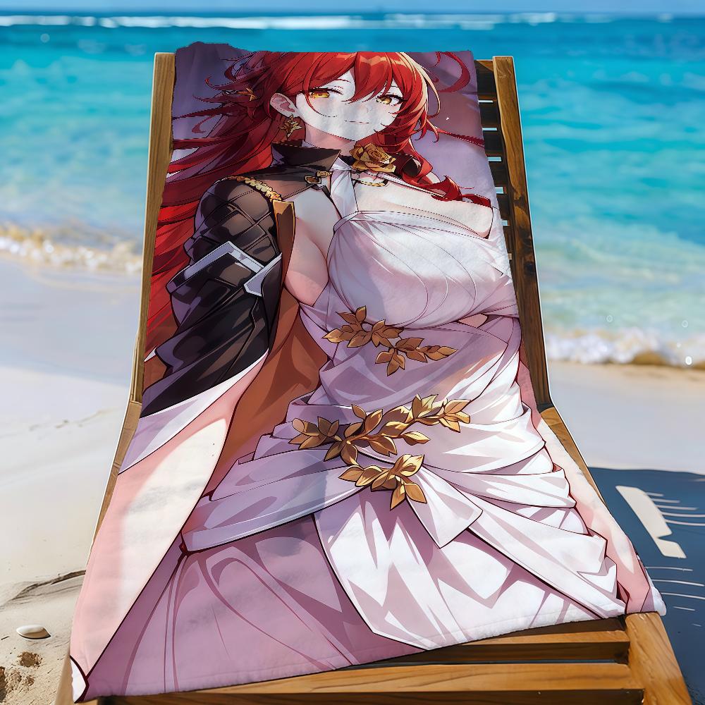 H-Himekos Game H-Honkais Star Rail Towel Sports Quick Dry Travel Camping Gear Sandproof Soft Light Large Beach Towel