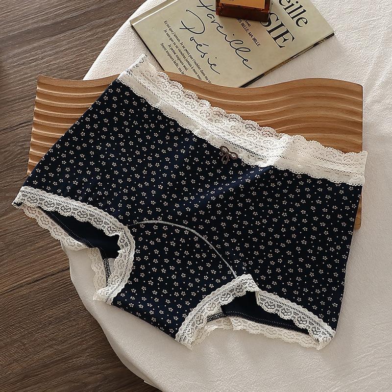 Sexy Straight-leg Pants with Elongated Crotch, High-waisted Long Cotton Ladies' Thong with Lace At The Crotch.