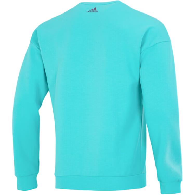 Adidas Logo Print Pullover Crew Neck Sweatshirt Men Sweatshirt Blue HM2983