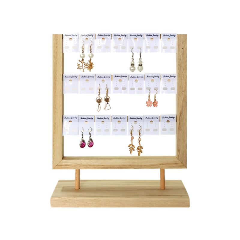 Solid Wood Multi-layer Jewelry Display Stand Earring Rack Earring Piece Matching Display Stand Simple Jewelry Storage Prop