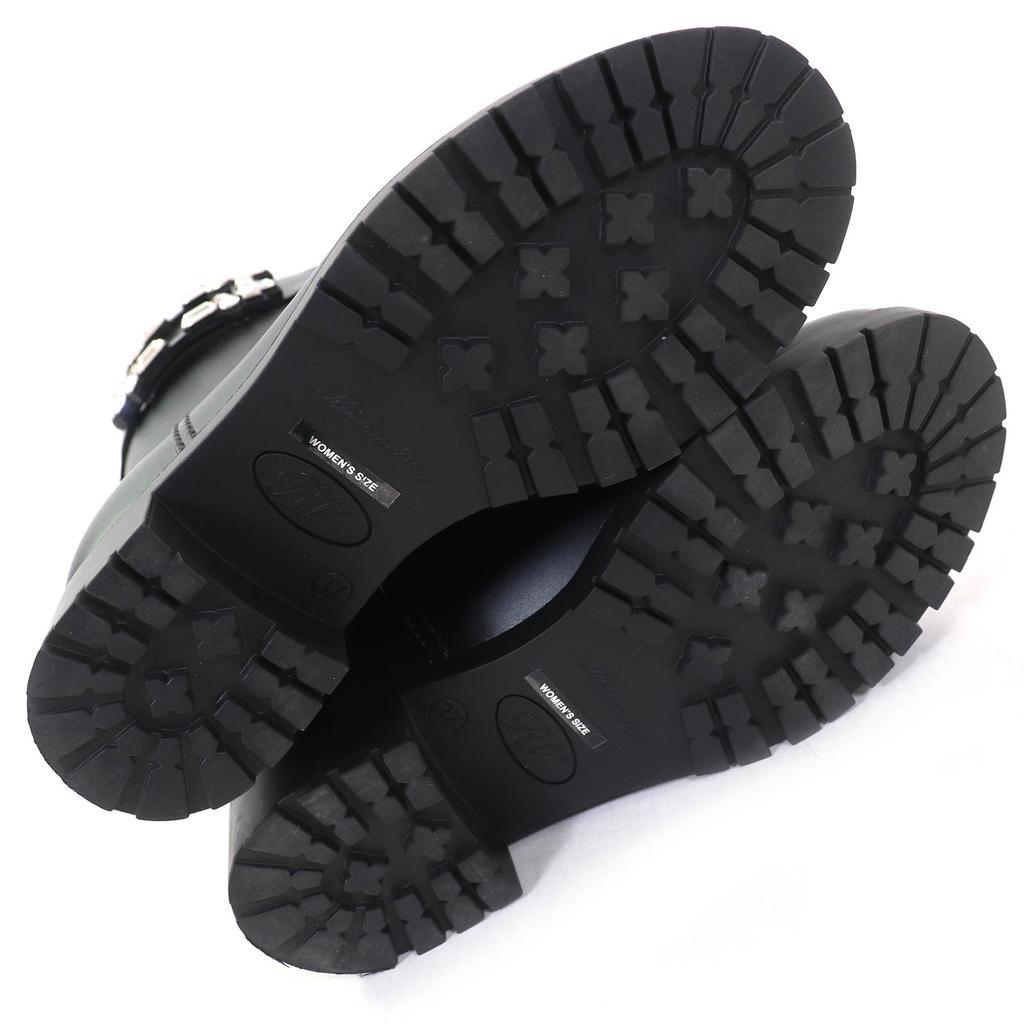 Tolle ROGER VIVIER kurze Stiefel Tempet Viv Strassbacks Gummi-Regenstiefel schwarz Damen 37 Gebraucht