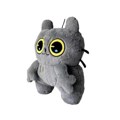 Big-Eyed Grey Cat Tostada Plush Toy Doll - Game Comfort Companion