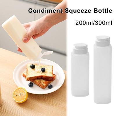 200/300 ML Gewürz-Quetschflasche Visuelle Skala Salatöl Gewürz Ketchup Flasche Spender Kontrolle Honigflasche Barbecue E0F7