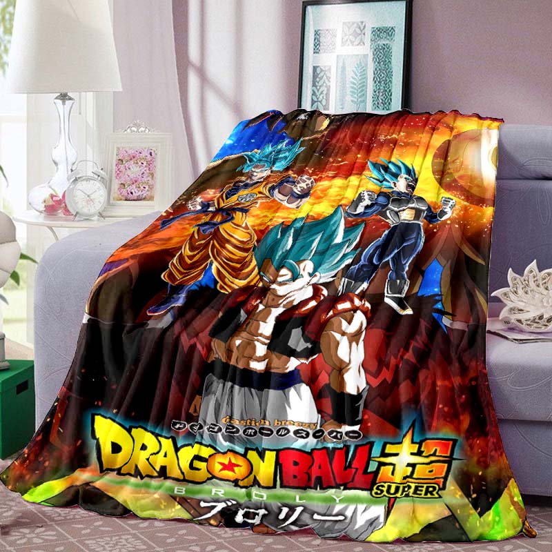Dragon Ball Anime Tryckt Filt Varm Bekväm Flanellfilt för Sovrum, Soffor, Sängar, Stolar, Picknicks, Resor-LXR16