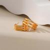 Geometric Square Gold Plated Copper Earrings Minimalist Design