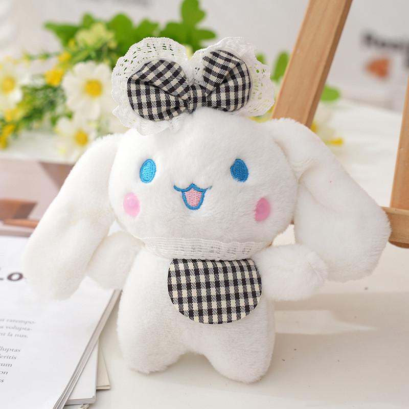 Charming Plush Bunny Keychain Cute Flower Pattern Adorable Bag Accessory 12cm