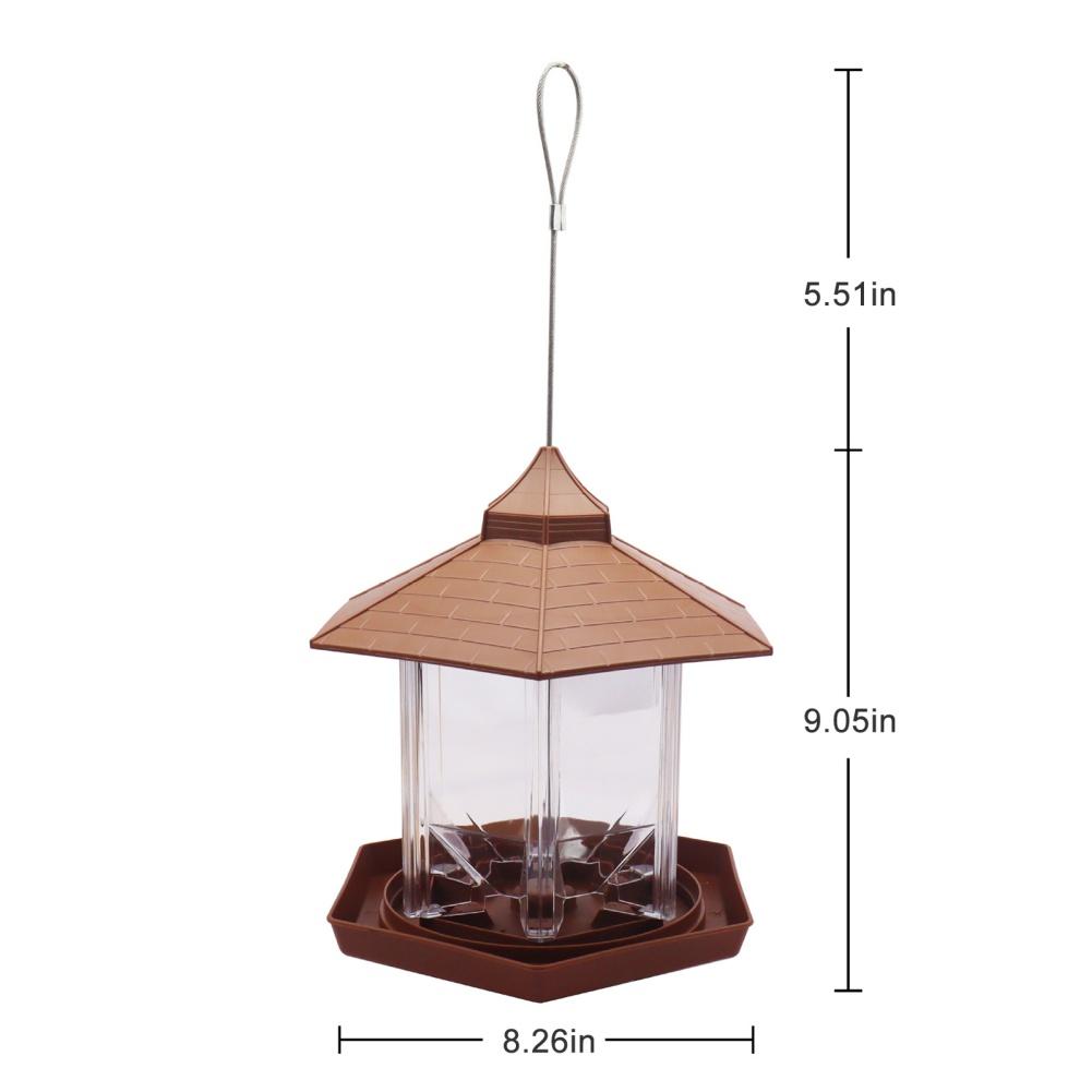 Waterproof Bird Feeders Garden Gazebo Hanging Wild Bird Feeder Large Capacity Pet Birds Feeding House Bird Feeder