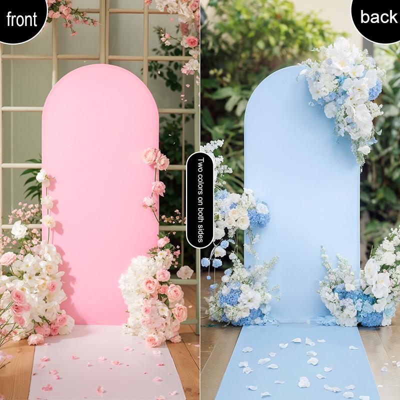 1PC Elastic Spandex Party Background Decor Double Sided Solid Color 4TF/6FT Baby Shower Backdrop Cover Wedding Birthday