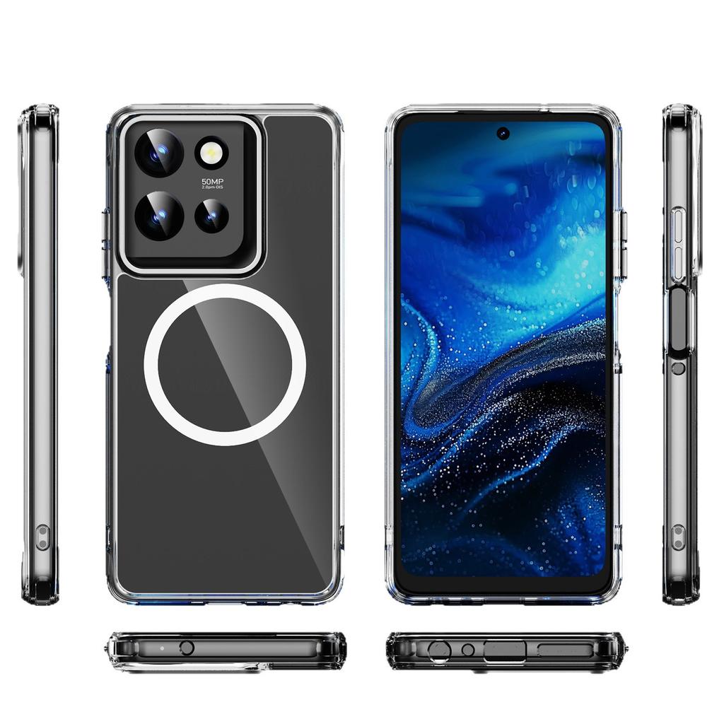 Transparent Mobile Phone Case MOTO with Magnetic Ring Mobile Phone Protective Cover 2.0 Thick PC Anti-yellow Material Magnetic Mobile Phone Case