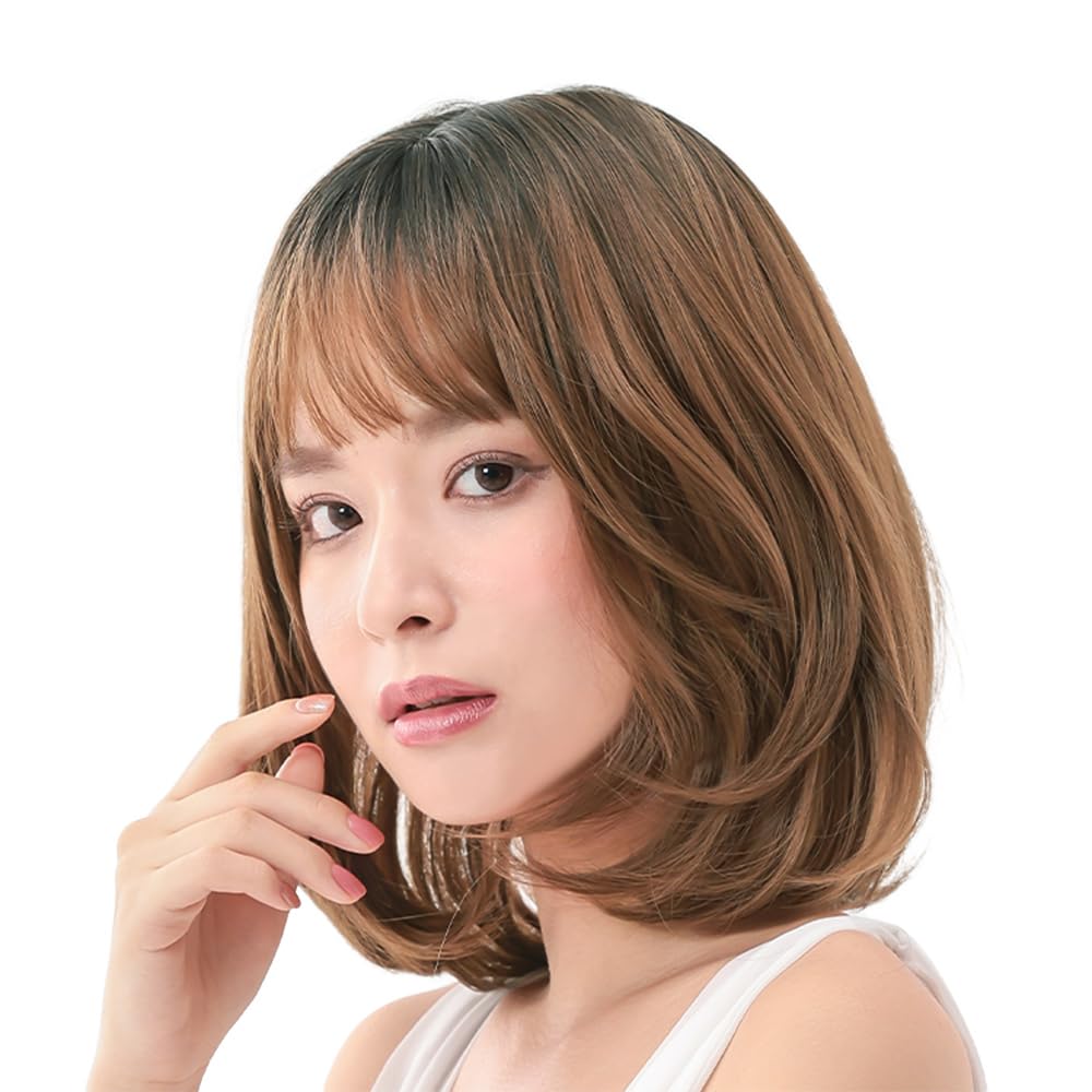 

AQUADOLL Full Wig, Bob, Medium Length, Mellow Natural Bob, Black, Brown, Blonde, Pudding, Size L, P-AMB. Almond Brown Pudding, wg325-L-P-AMB