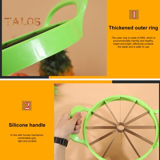Watermelon Slicer Stainless Steel Fruit Cutter with Comfortable Non-Slip Handle Watermelon Slicing Tool Home Supply