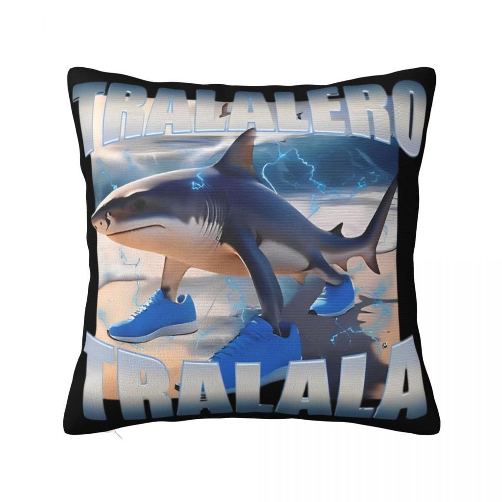 Tung Tung Tung Sahur Square Pillow Cases Italian Brainrot Meme Cushion Cover Vintage Polyester Decor Pillowcase for Living Room