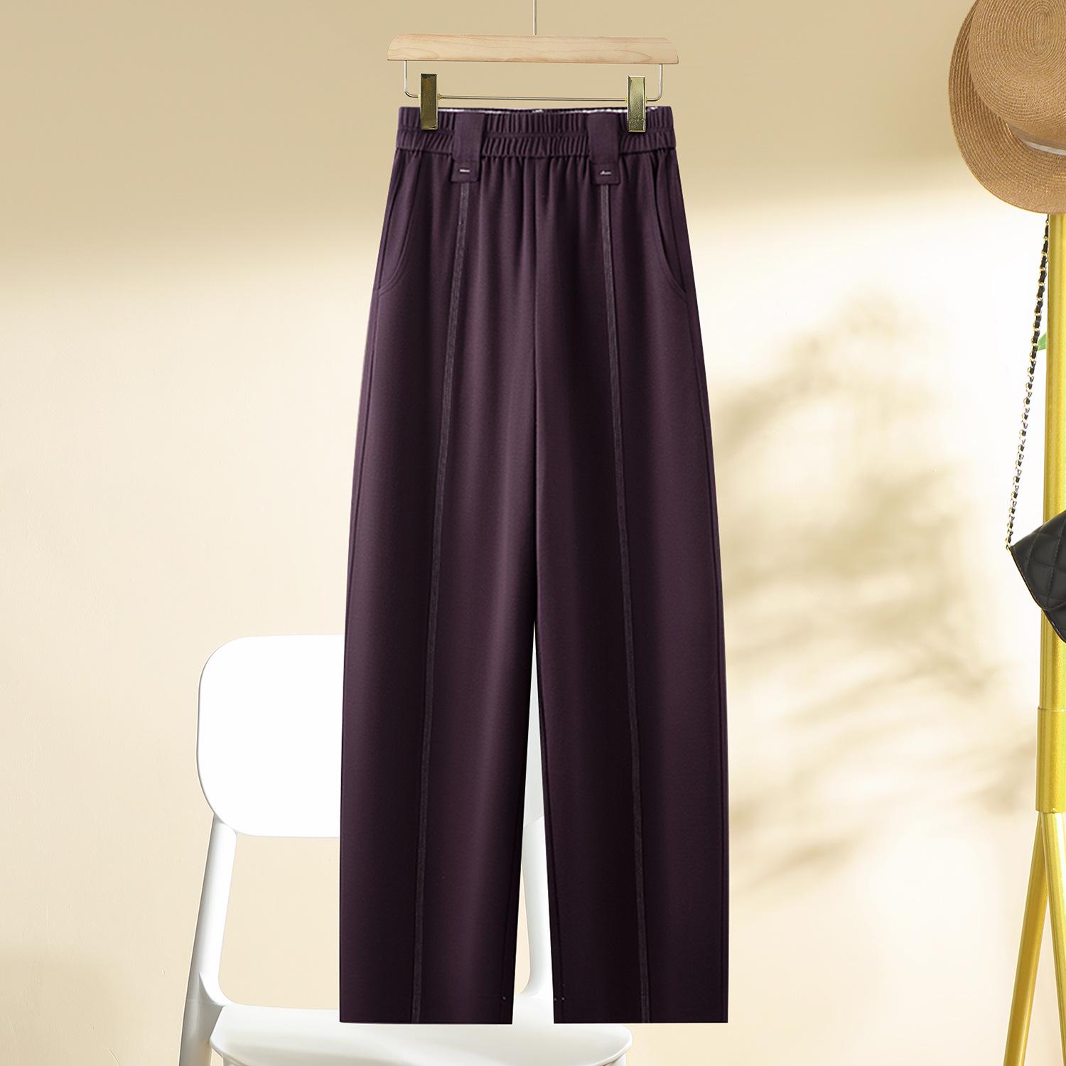 

High-End Women s Purple Scimitar Spring 2025 Slimming Wide-Leg Pants with Elastic Waist Size 30 (Suggested for 125-135 lbs) фиолетовый/вистерия