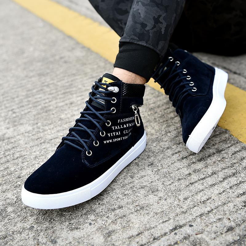 Ayakkabılar Erkek Büyük Beden Moda Yüksek Topuk Trend Açık Hava İş Giysileri Botlar Her Şeye Uygun Okul Öğrenci Moda Ayakkabılar