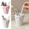 Cute Stationery Holder 3D Printed Ice Cream Cone Pen Holder, Waffle Base And Drip Desk Organizer Top Organizer, Multi-functional Pencil Cup for Pens,