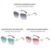 New Noframe Leopard Pattern Square Sunglasses With Pc Lenses For Outdoor Use