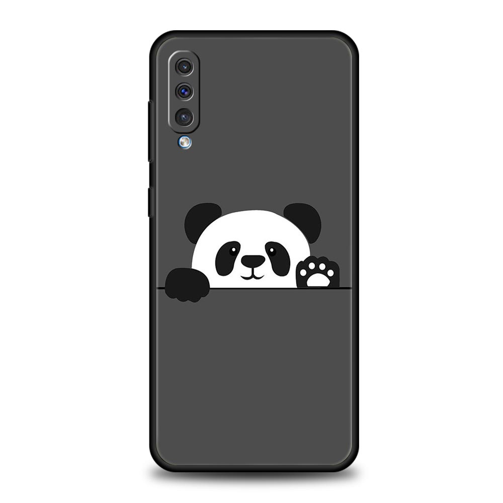 Case For Samsung A24 A12 A14 A32 A50 A70 A20E A20S A10S A22 A40 A34 A54 A42 A52 5G A02S A04s Cover Cute Panda Climbing Bamboo