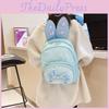 Rabbit Ear Letter Bow Sequin Childrens Backpack Zipper Design Layered Storage