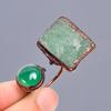 Heart Chakra Fancy Natural Aventurine Copper Eternity Electroformed Ring Jewelry V-50