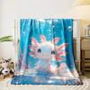 Cute Pink and White Aquatic Creature with Fins In a Sparkling Blue Water. for All Seasons Blanket Lunch Break Throw Gift