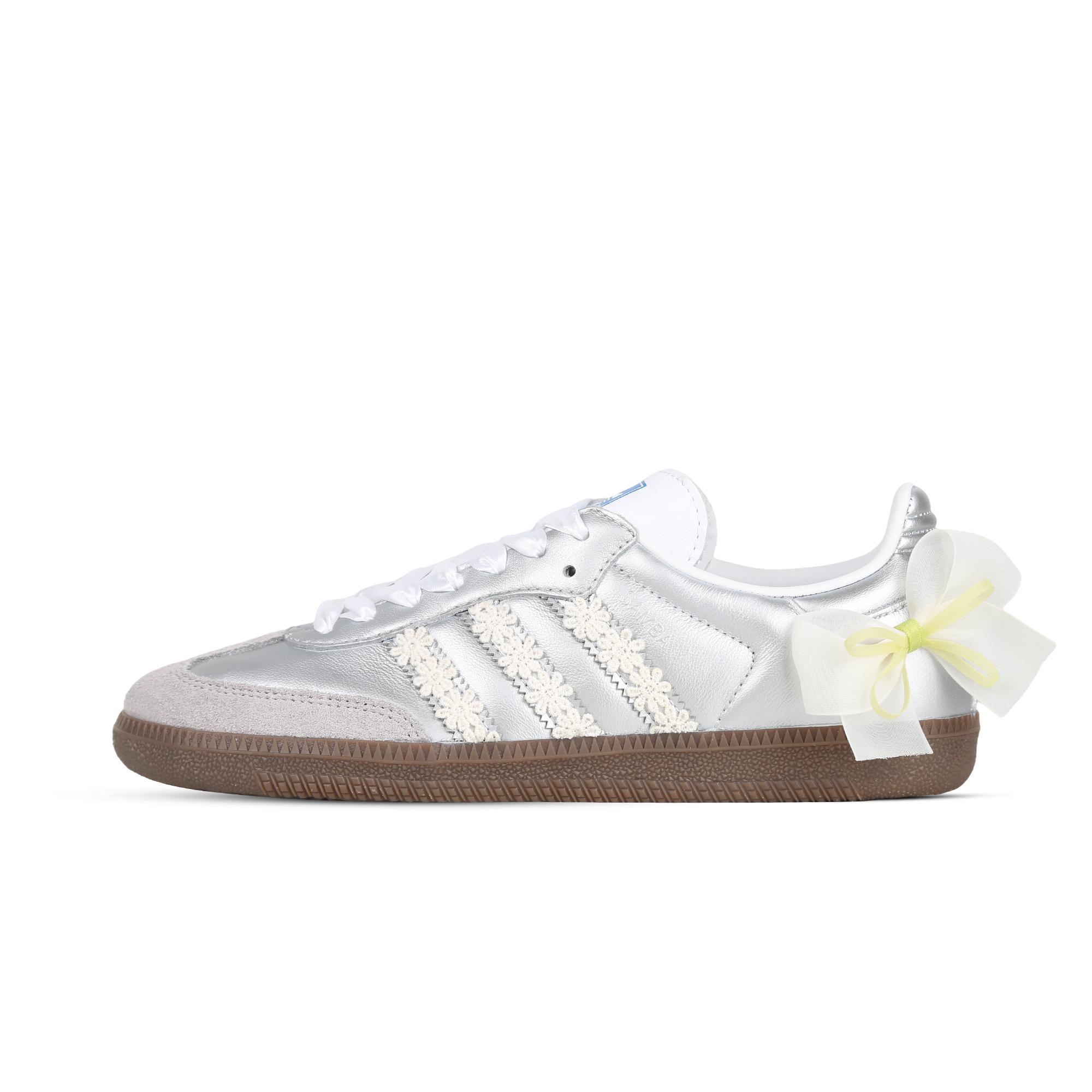 

Adidas Originals SAMBA OG Butterfly Blossom Non slip Lightweight Low top Skateboard Shoes Unisex Silver B75806(Team368-) 36