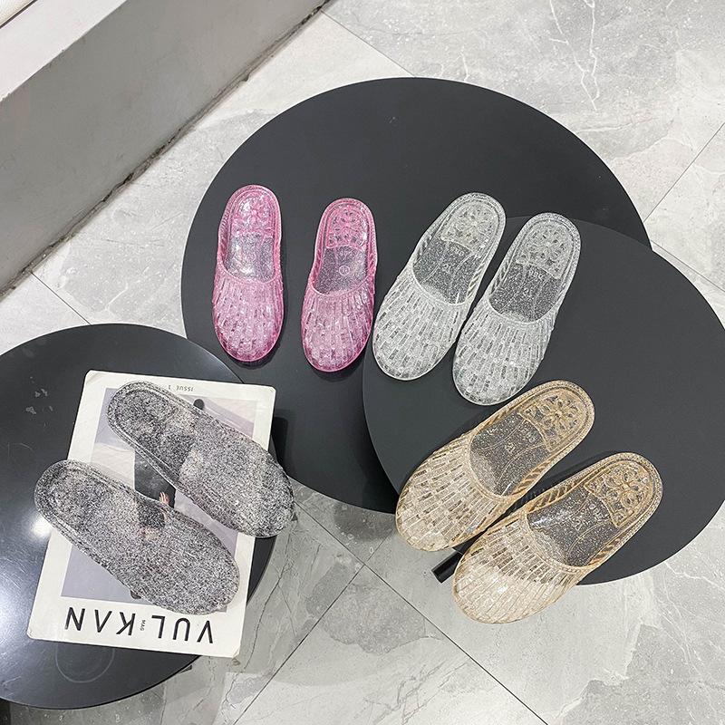 Summer High Quality New Women's Casual Crystal Slippers 2024 Women's Luxury Home Comfortable Slippers