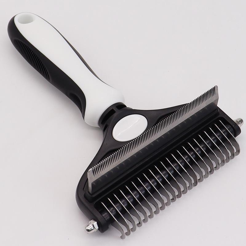 Dual-Headed Dog De-Shedding & Detangling Comb Tool