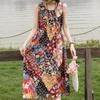 Rochie elegantă de vară pentru femei, mărime plus, haine vintage, rochie lungă fără mâneci