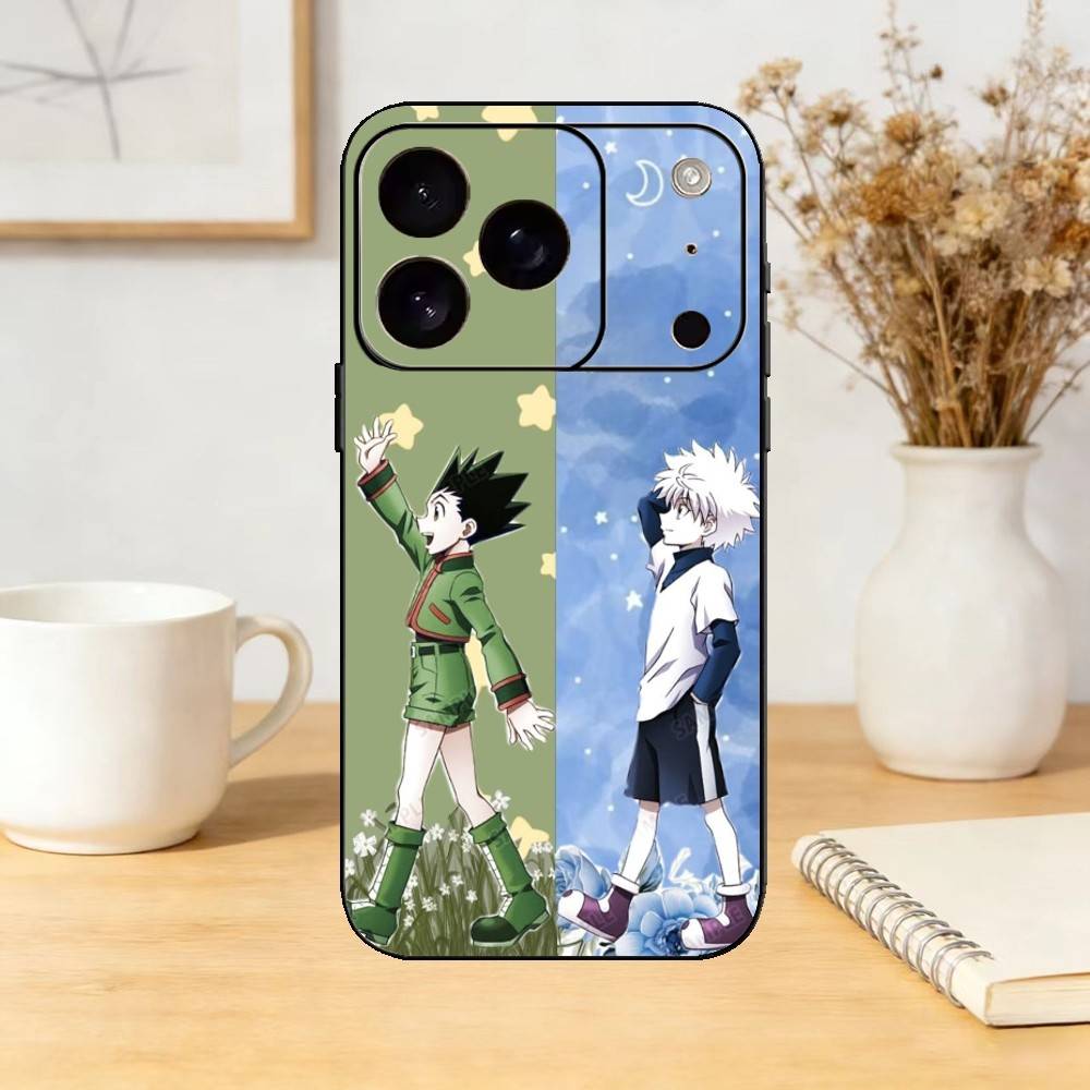 Gon & Killua Hunter X Hunter Phone Case For iPhone 17,16,15,14,13,12,11 Plus,Pro,Max,Mini Silicone black Soft Cover
