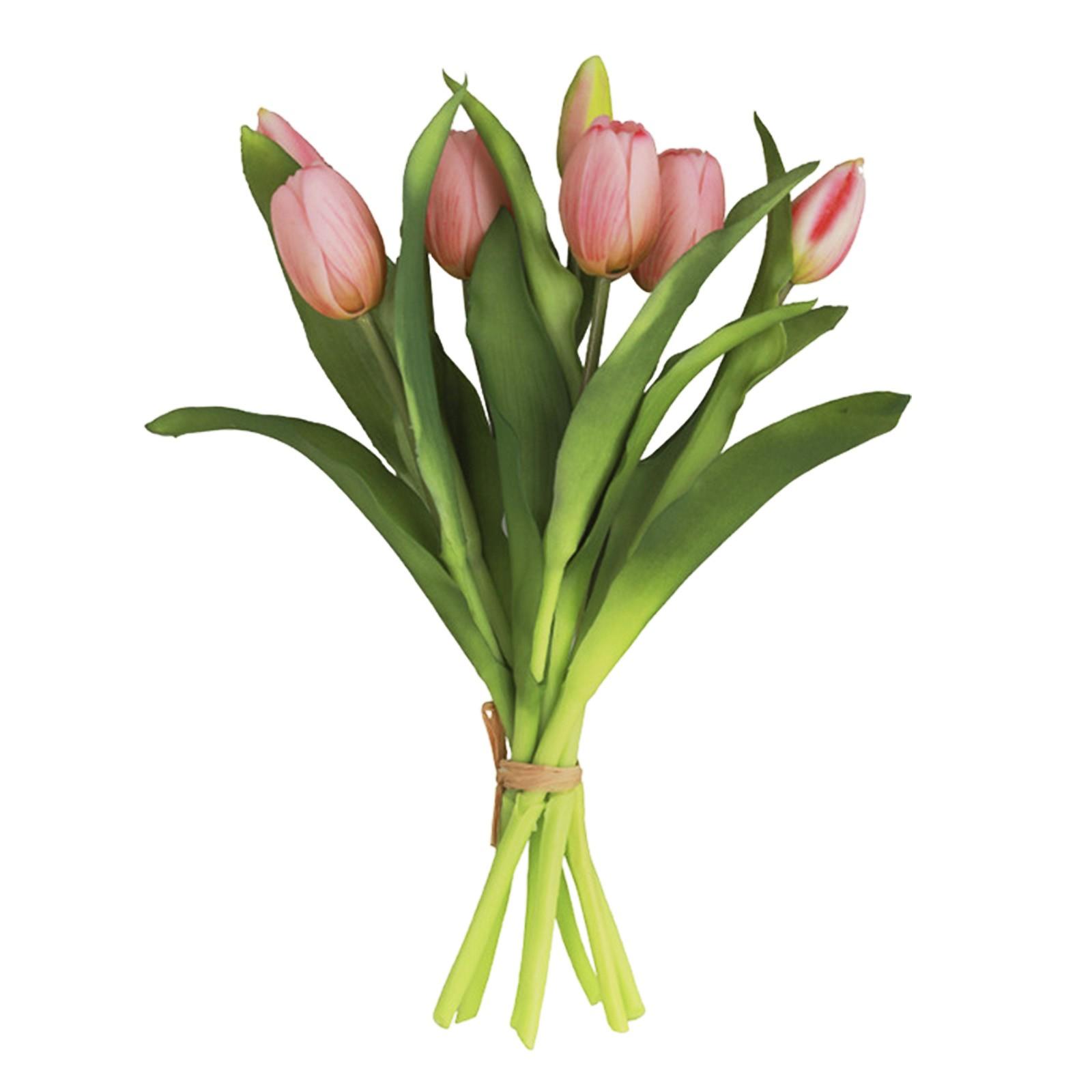 

Artificial Tulip Bouquet with 7 Flowers for Bedroom or Office Decoration амаранту рожевого кольору