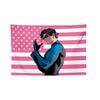 Nightwing Flag Pattern Tapestry Dorm Wall Decor Modern Stripe Hanging Decoration MultiSize High Quality Flat Print Design